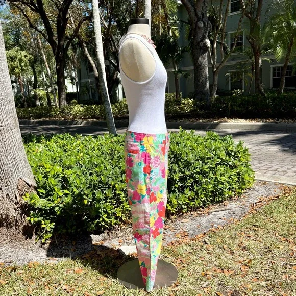 Vintage Lilly Pulitzer Harborview Pants Size 4 Capris Hawaiian Birds Floral - Picture 5 of 16